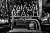 Horizontal Welcome to Miami Beach black and white Photos