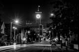 Horizontal The Allen-Bradley Clock at Night black and white Photos