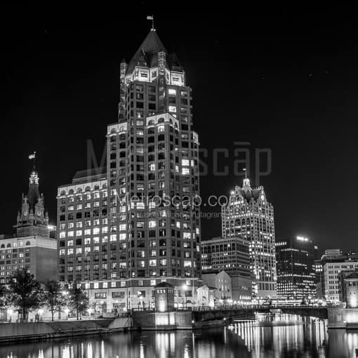 Milwaukee at Night -- Milwaukee Black and White Photos