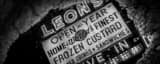 Panoramic Leons Frozen Custard Sign in Puddle black and white Photos