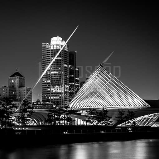 The Closed Wings of the Milwaukee Art Museum -- Milwaukee Black and White Photos