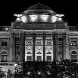 Square The Milwaukee County Library at Night Framed Photos