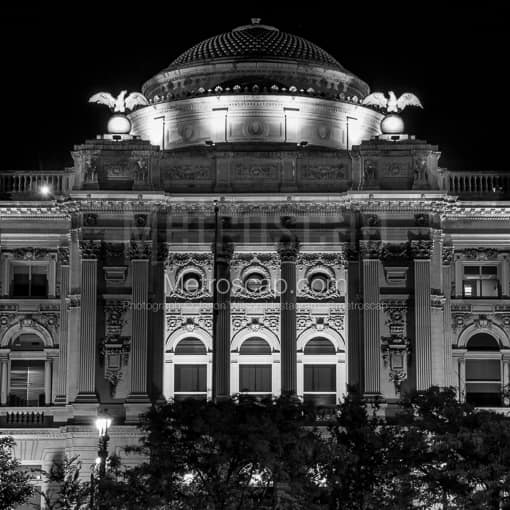 The Milwaukee County Library at Night -- Milwaukee Black and White Photos