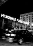 Vertical The Milwaukee Public Market black and white Photos