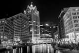 Horizontal The Milwaukee Riverwalk featuring the 100 E. Wisconsin Building Framed Photos