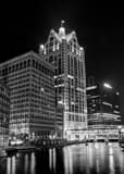 Vertical The Milwaukee Riverwalk featuring the 100 E. Wisconsin Building Framed Photos