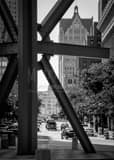 Vertical The Orange Sculpture and Downtown Milwaukee Framed Photos