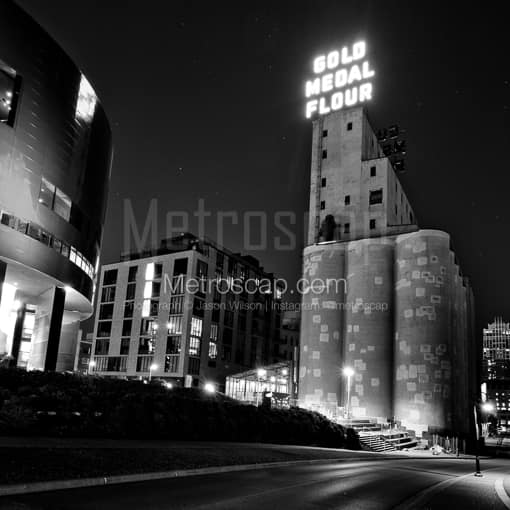 The Gold Medal Flour Sign -- Minneapolis Black and White Photography