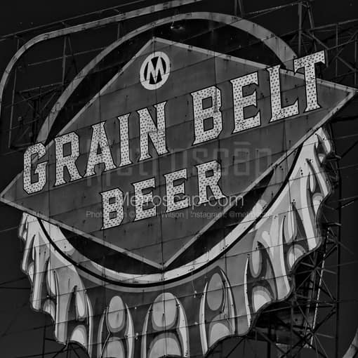 The Grain Belt Beer Sign -- Minneapolis Black and White Photography