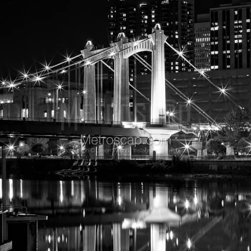 The Hennepin Avenue Bridge at Night -- Minneapolis Black and White Photography