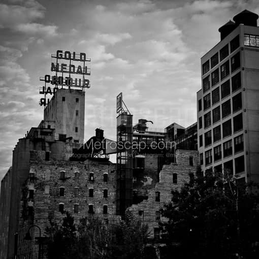The Mill City Ruins -- Minneapolis Black and White Photography