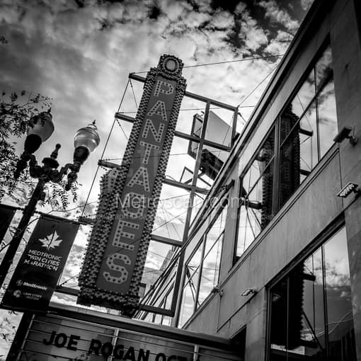 The Pantages Theater Sign -- Minneapolis Black and White Photography