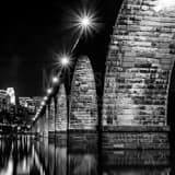Square The Stone Arch Bridge at Night Photography