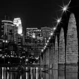 Square The Stone Arch Bridge and Minneapolis Skyline Photography
