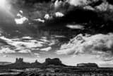 Horizontal Gorgeous Clouds in Monument Valley Utah black and white Photography