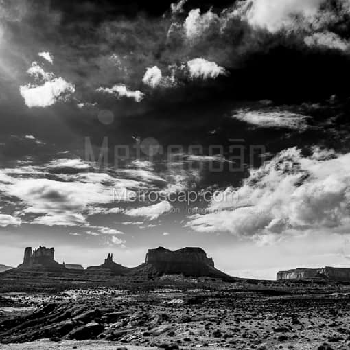 Gorgeous Clouds in Monument Valley Utah -- Monument Valley Black and White Photography