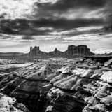Square Monument Valley in Southern Utah black and white Pictures