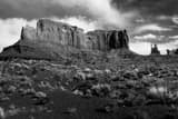 Horizontal Sandstone Buttes in Monument Valley Utah black and white Photography