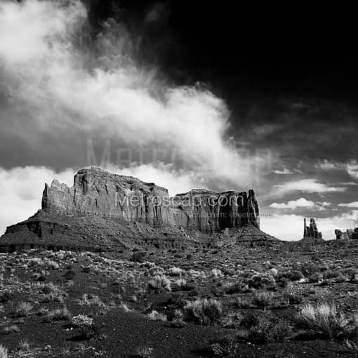 Sandstone Buttes in Monument Valley Utah -- Monument Valley Black and White Photography