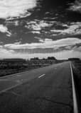 Vertical US Route 163 in Monument Valley Utah black and white Photography