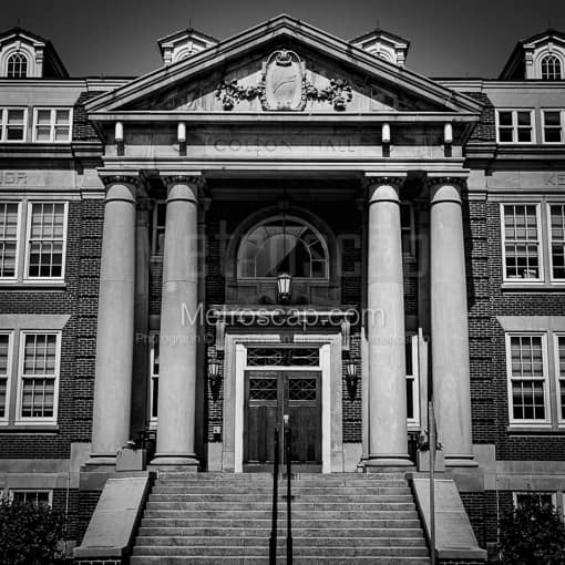 WVU Colson Hall -- Morgantown WV Black and White Photos