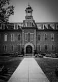Vertical WVU Martin Hall in Woodburn Circle Photography