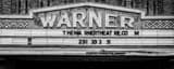 Panoramic Warner Theater Sign black and white Pictures