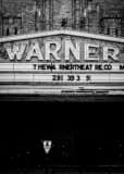 Vertical Warner Theater Sign black and white Pictures