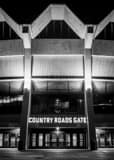 Vertical WVU Coliseum Country Roads Gate black and white Pictures
