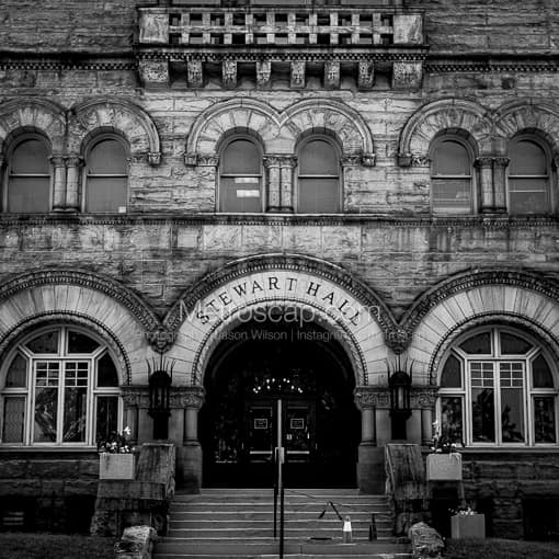 WVU Stewart Hall -- Morgantown WV Black and White Photos