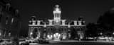 Panoramic WVU Woodburn Hall at Night black and white Pictures
