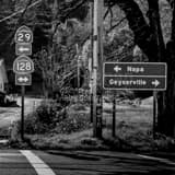 Square Napa California on CA-29 black and white Photos