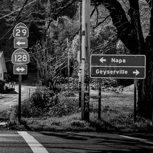 Napa California on CA-29 -- Napa-Valley Black and White Photos