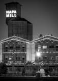 Vertical The Napa Mill at Night black and white Photos