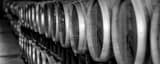 Panoramic Wine Barrels black and white Photos