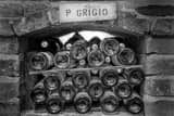 Horizontal Stacked Pino Grigio Bottles black and white Photos