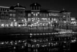 Horizontal The Pear in Downtown Napa at Night black and white Photos