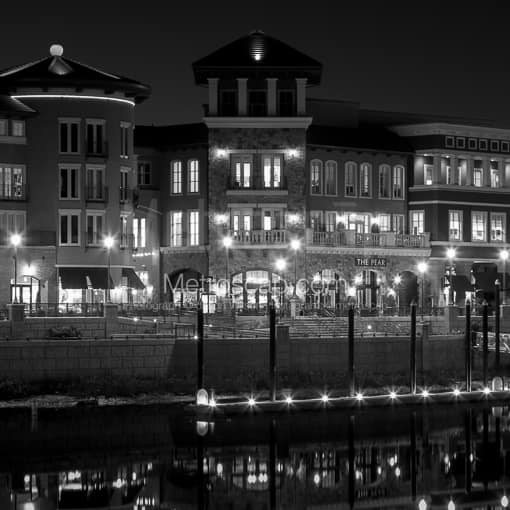 The Pear in Downtown Napa at Night -- Napa-Valley Black and White Photos