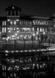 Vertical The Pear in Downtown Napa at Night black and white Photos