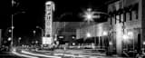 Panoramic The Uptown Theater at Night black and white Photos
