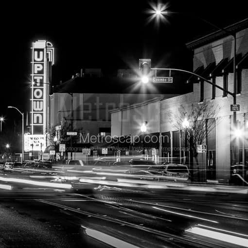 The Uptown Theater at Night -- Napa-Valley Black and White Photos