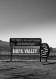 Vertical Welcome to Napa Valley Sign black and white Photos