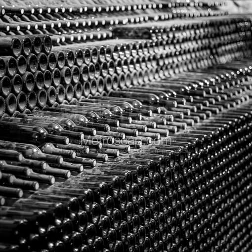 Wine Bottles on top of Wine Bottles -- Napa-Valley Black and White Photos