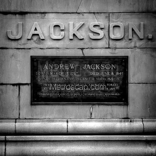 Nashville Black and White Photographs of The Andrew Jackson Statue Tennessee Capitol The Andrew Jackson Statue Tennessee Capitol -- Nashville Black and White Photographs