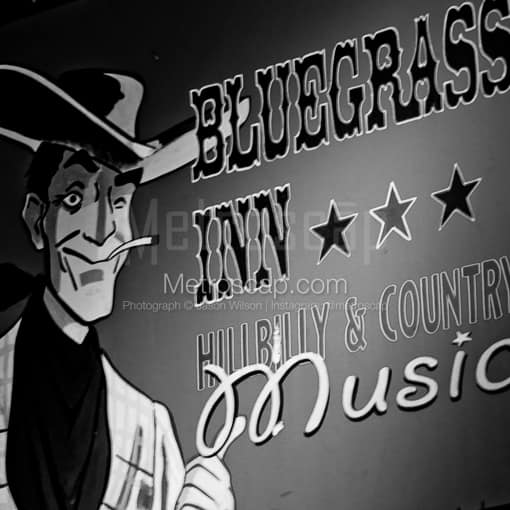 The Bluegrass Inn Sign -- Nashville Black and White Photography
