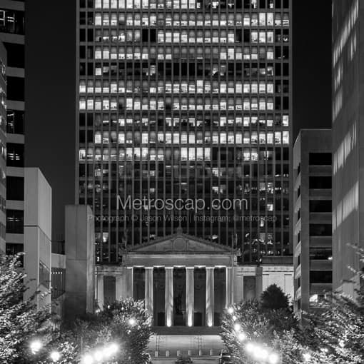 Nashville Black and White Photography of The Downtown Nashville Cityscape at Night The Downtown Nashville Cityscape at Night -- Nashville Black and White Photography