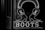 Horizontal The Bottom of the Hats and Boots Neon Sign Photography