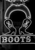 Vertical The Bottom of the Hats and Boots Neon Sign Photography