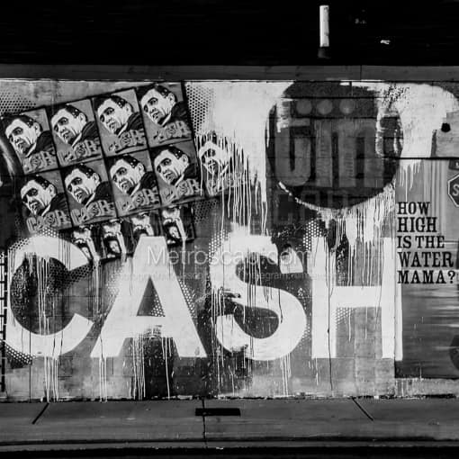Nashville Black and White Photographs of The Johnny Cash Mural in Downtown Nashville The Johnny Cash Mural in Downtown Nashville -- Nashville Black and White Photographs