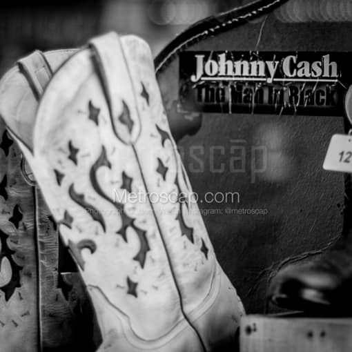 Johnny Cash the Man in Black -- Nashville Black and White Photography